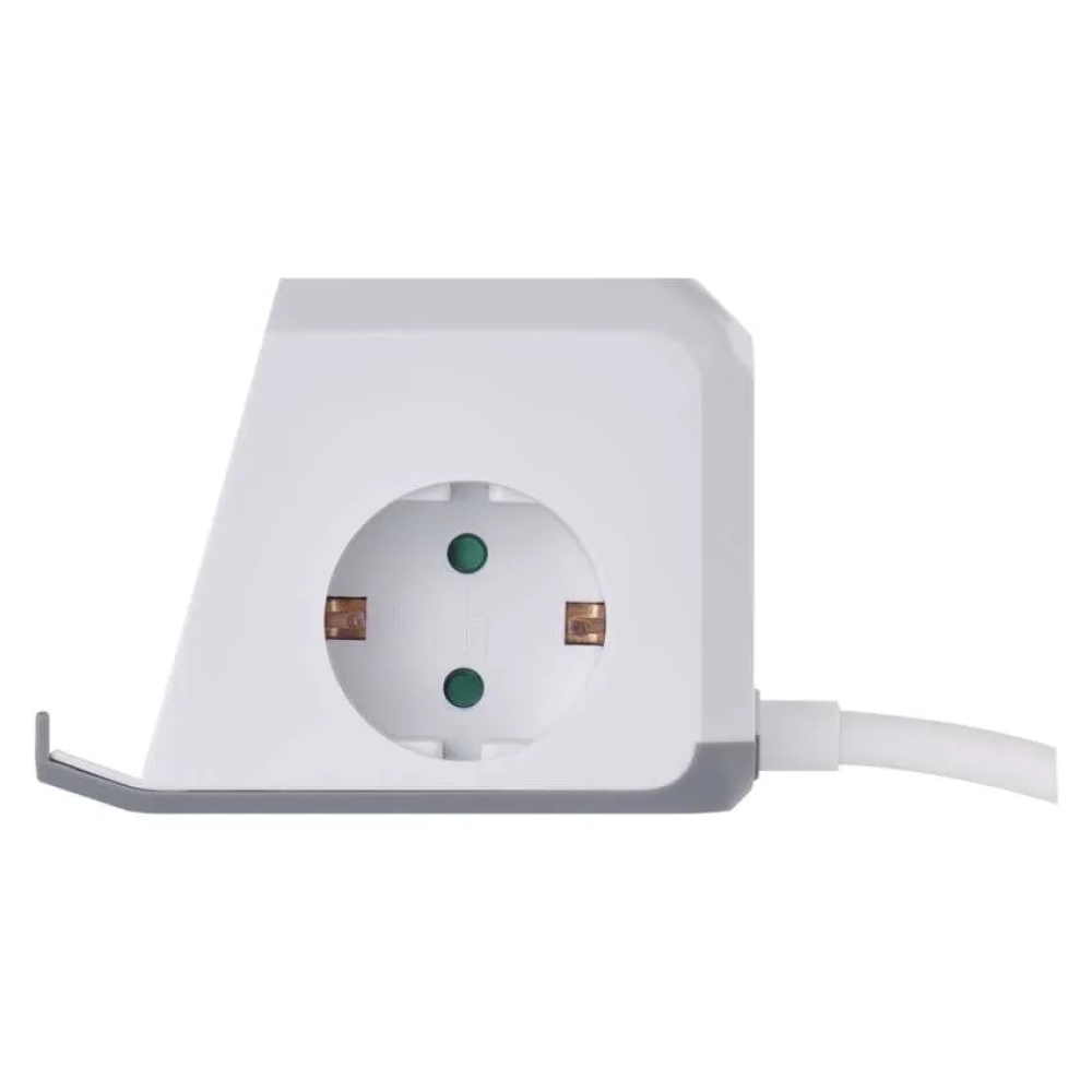 Hosszabbító kábel - kocka 2 m / 2 aljzat / fehér / 2×USB-A+1×USB-C+Qi / 1,5 mm2