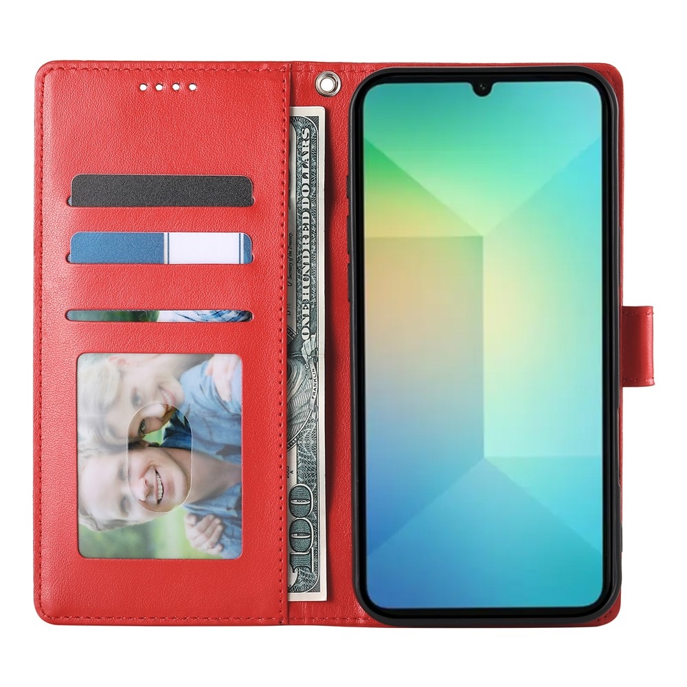 Virágos könyv tok Samsung Galaxy A07 4G készülékhez - piros