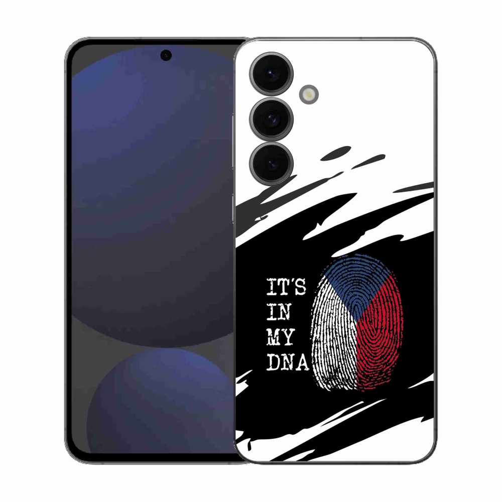 Gél borító mmCase Samsung Galaxy S25 FE - zászlós ujjlenyomat fekete és fehér háttérrel