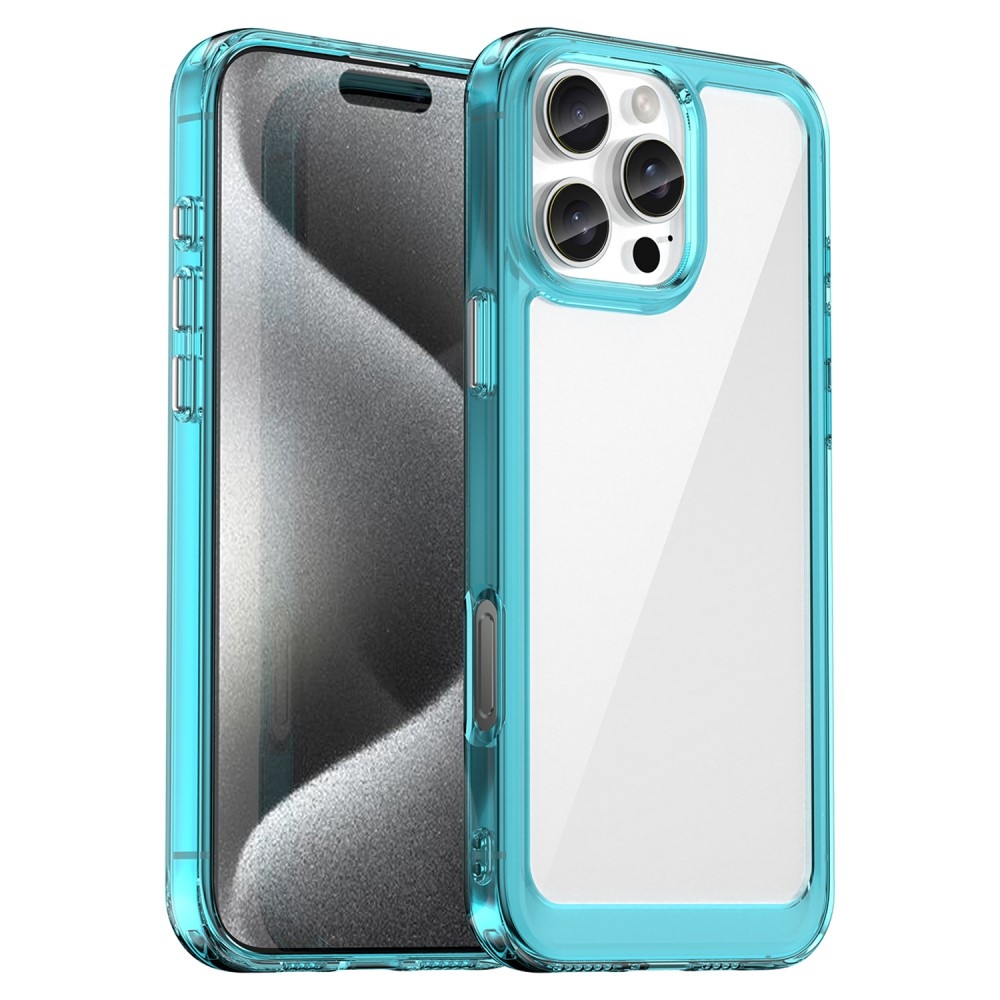 Gél tok fix hátlappal iPhone 16 Pro Max készülékhez - világoskék