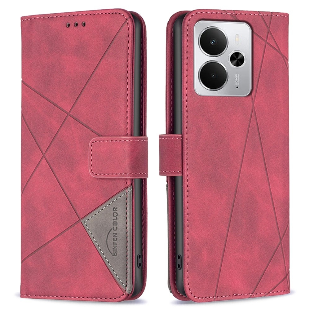 COLOR BNF könyvtáska a Realme 14 5G-hez - piros színű