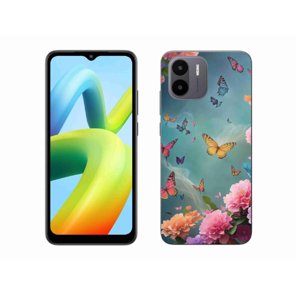 Gél borítás mmCase a Xiaomi Redmi A1/Redmi A2 készülékhez - színes virágok és pillangók