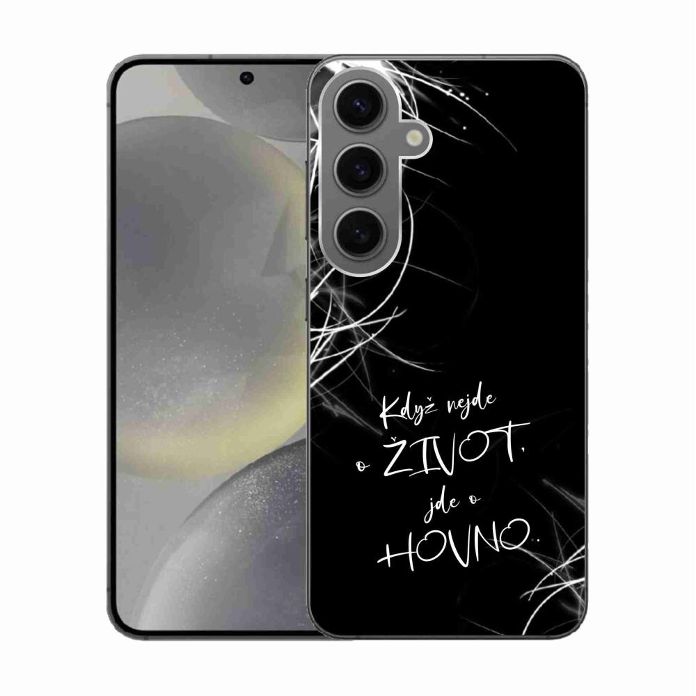 Gél borító mmCase Samsung Galaxy S24 készülékhez - vicces szöveg 16 fekete háttér