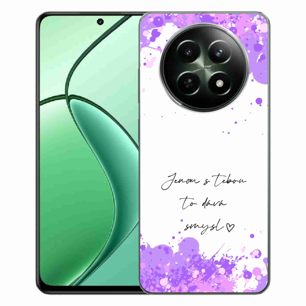 Gél borító mmCase a Realme 12 5G/12x 5G készülékhez - szerelmes szöveg fehér háttérrel