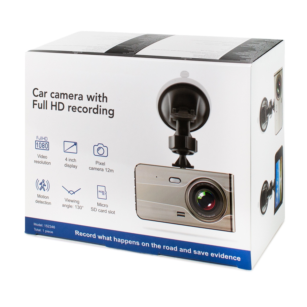 DVR979G Full HD autós kamera tolatókamerával, LCD kijelzővel és G-szenzorral - bézs