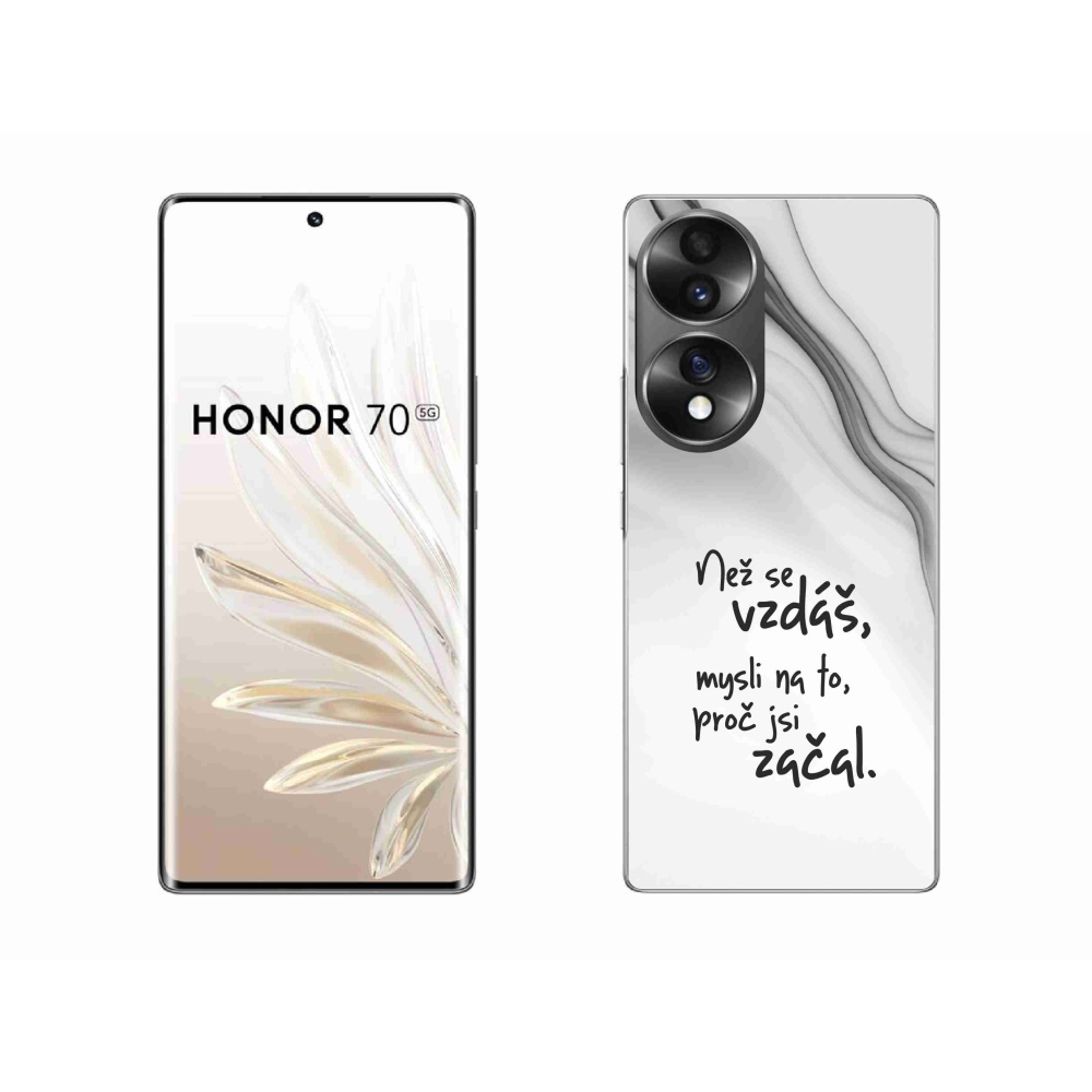 Zselés borító mmCase a Honor 70 készülékhez - idézet 2 fehér háttér