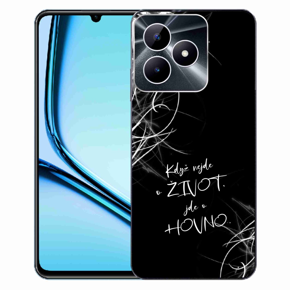 Gél borító mmCase a Realme Note 50 készülékhez - vicces szöveg 16 fekete háttér