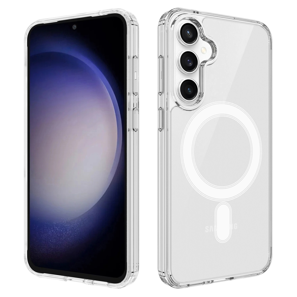 Akril zselés tok szilárd hátlappal és MagSafe funkcióval Samsung Galaxy S25 FE készülékre - átlátszó