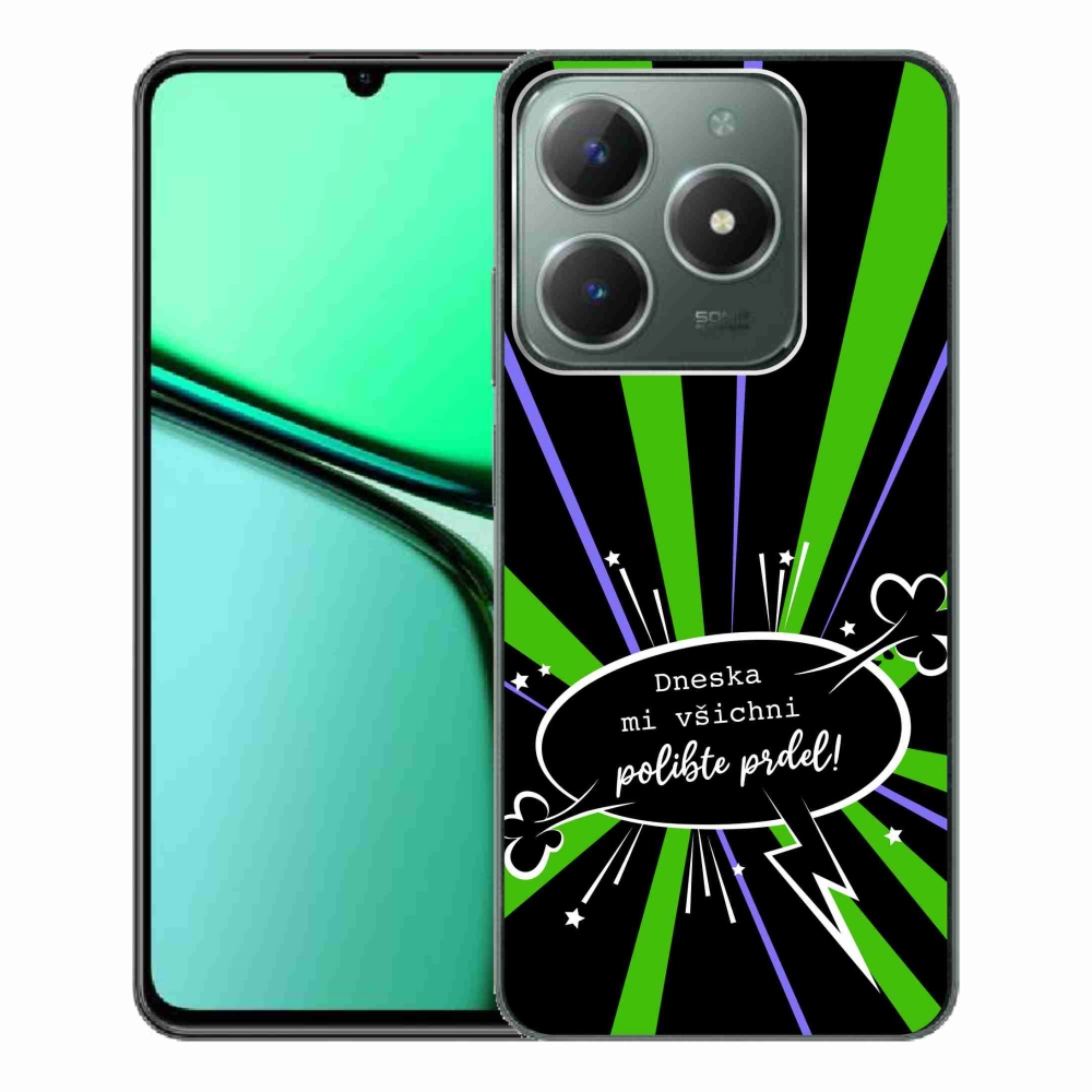 Gél borító mmCase a Realme C61 készülékhez - vicces szöveg 15 fekete háttér