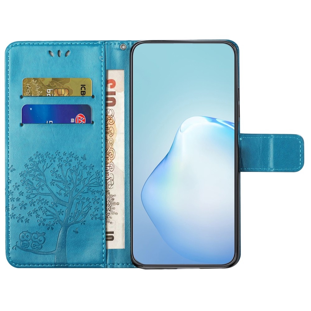 Fás könyv tok Samsung Galaxy S24+/S25+ készülékhez - kék