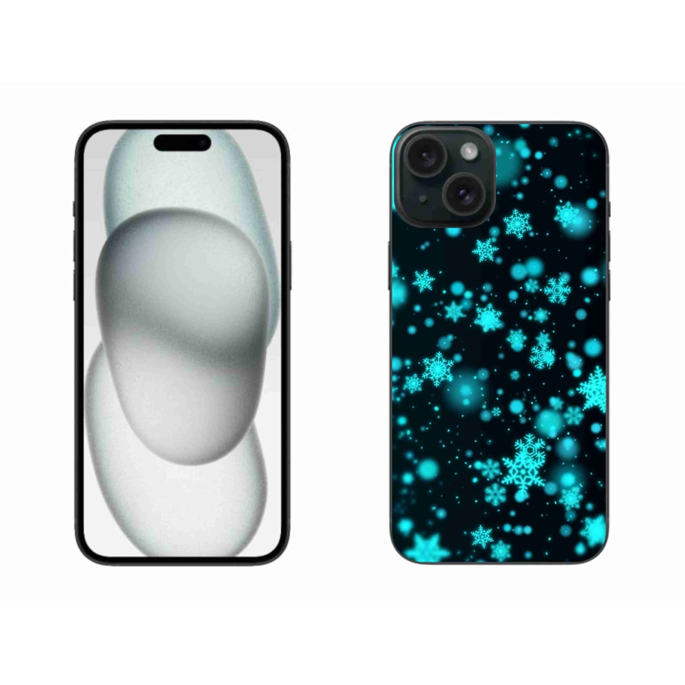 Gél védőhuzat mmCase iPhone 15 Plus készülékhez - hópelyhek 1