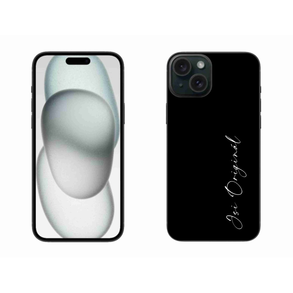 Gél borítás mmCase iPhone 15 Plus készülékhez - te vagy az eredeti fekete háttér