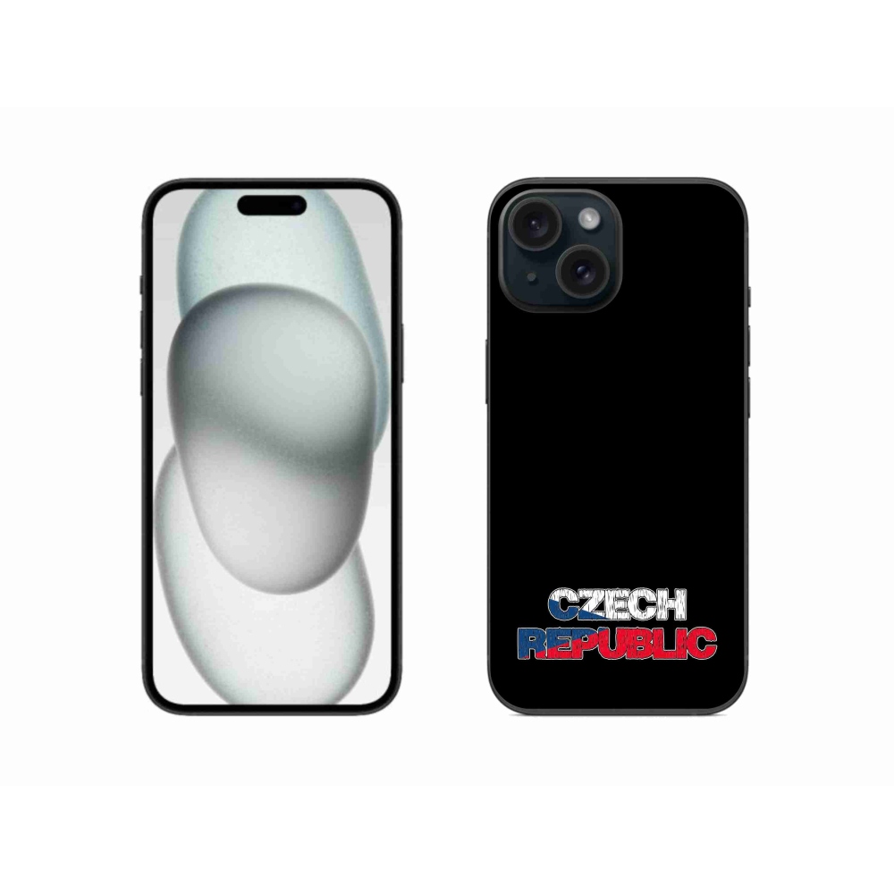 Gél borítás mmCase iPhone 15 - Csehország fekete háttérrel