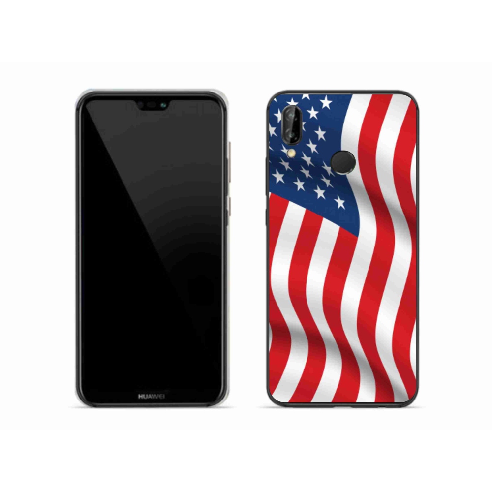 Gél borítás mmCase a mobil Huawei P20 Lite - amerikai zászlóhoz