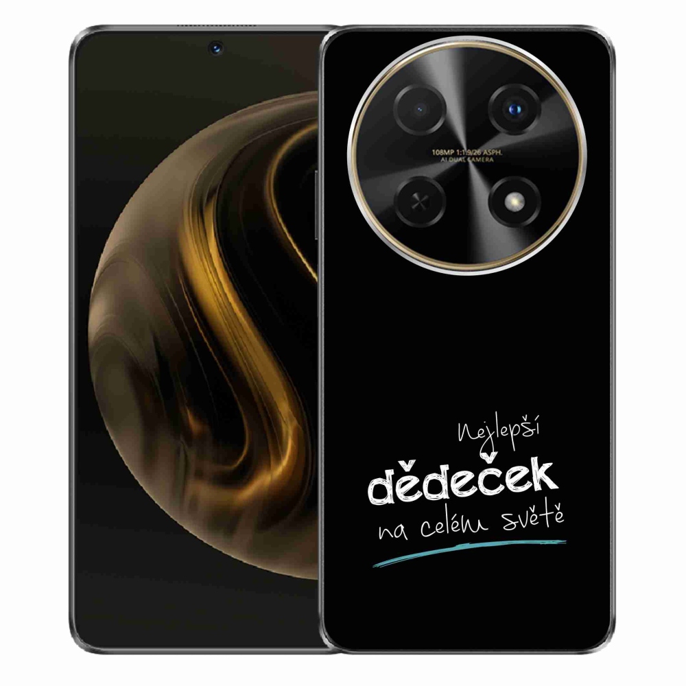 Gél borító mmCase a Huawei Nova 12i - legjobb nagypapa 3 fekete háttérrel