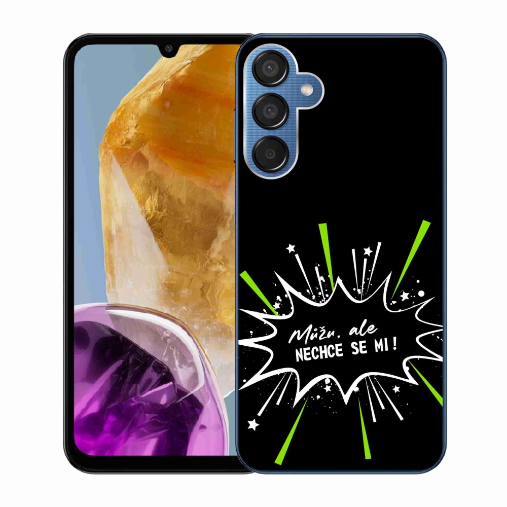 Gél borító mmCase Samsung Galaxy M15 5G - vicces szöveg 11 fekete háttér