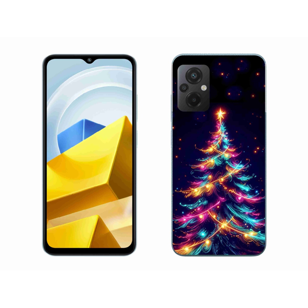 Gél borítás mmCase a Xiaomi Poco M5 4G-hez - neon karácsonyfa