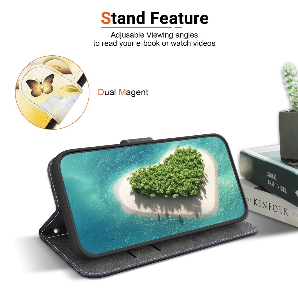 Printern book tok Xiaomi Redmi Note 14 5G - arany pillangók és virág