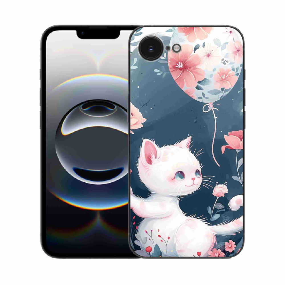 Zselés borítás mmCase iPhone 16e készülékhez - cica lufival