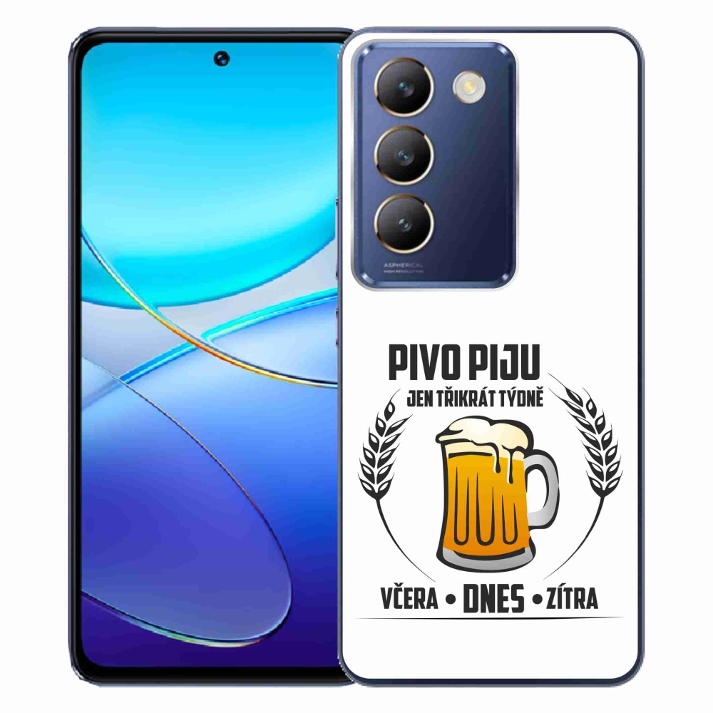 Gél borítás mmCase a Vivo V40 SE 4G/5G készülékhez - sör motívum fehér háttérrel