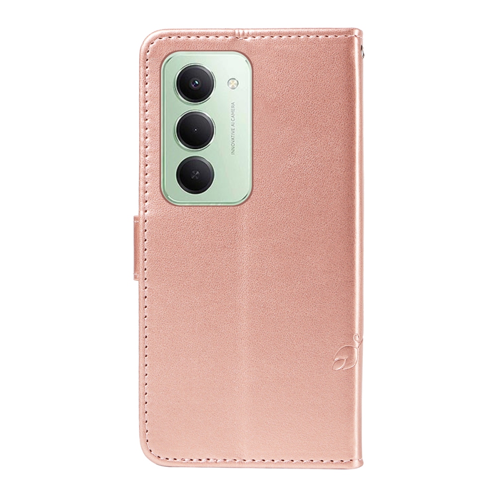 Virágok könyv tok Xiaomi Redmi 15 5G (169mm) - rózsa arany