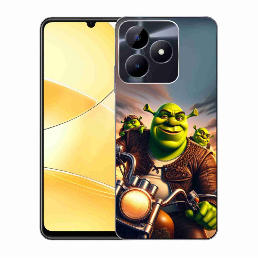 Zselés borítás mmCase a Realme C51/C53 készülékhez - shrek a motorkerékpáron