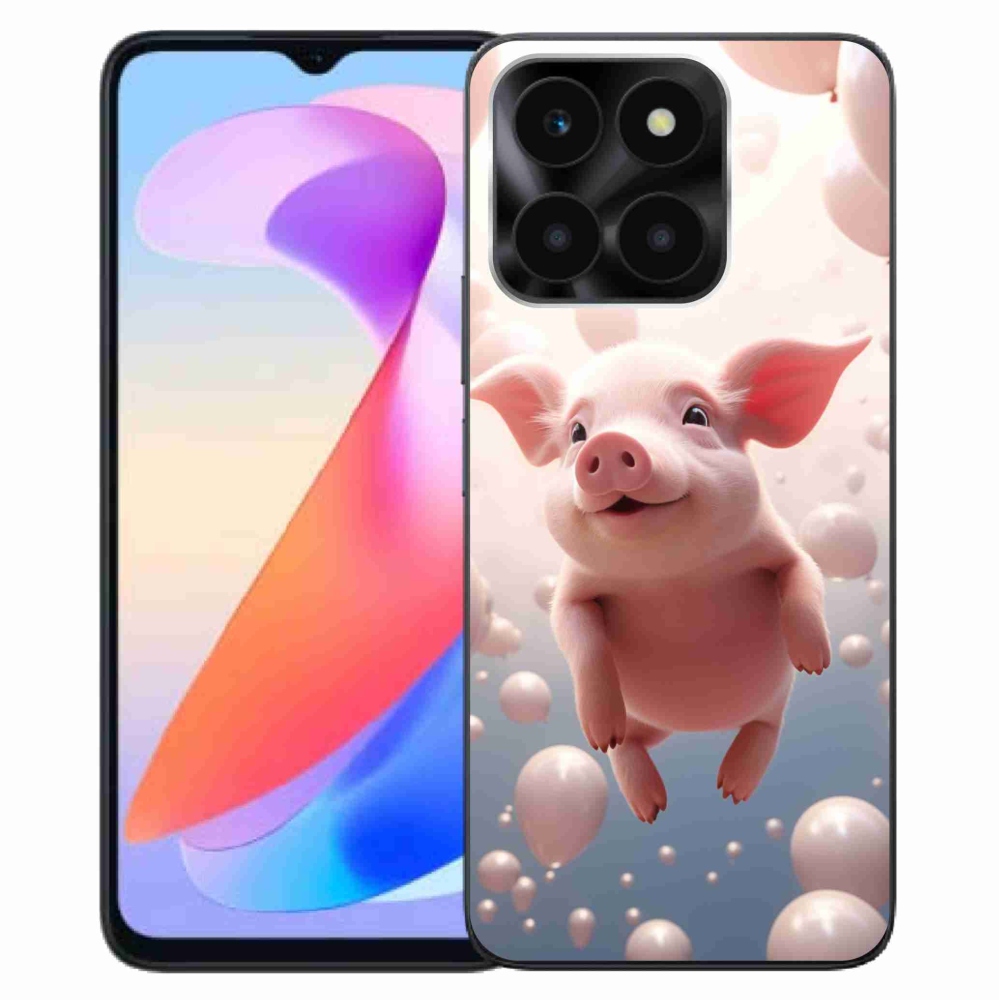 Gél borító mmCase a Honor X6a számára - malac lufikkal