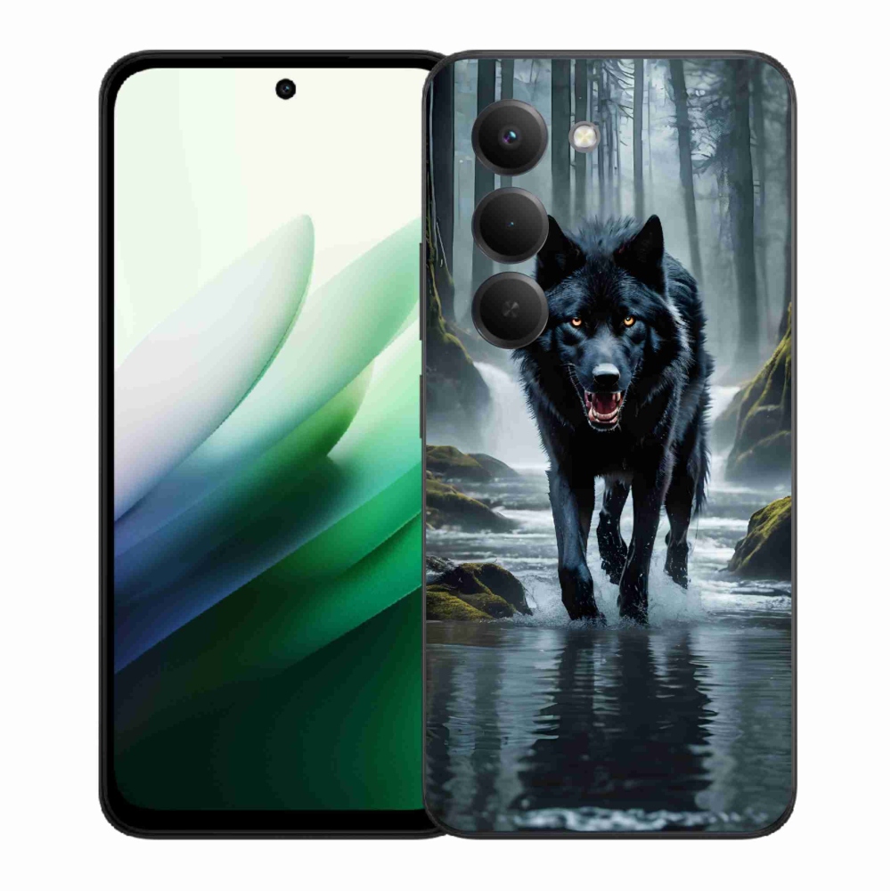 Gél borítás mmCase a Xiaomi Redmi 15 5G számára - fekete farkas