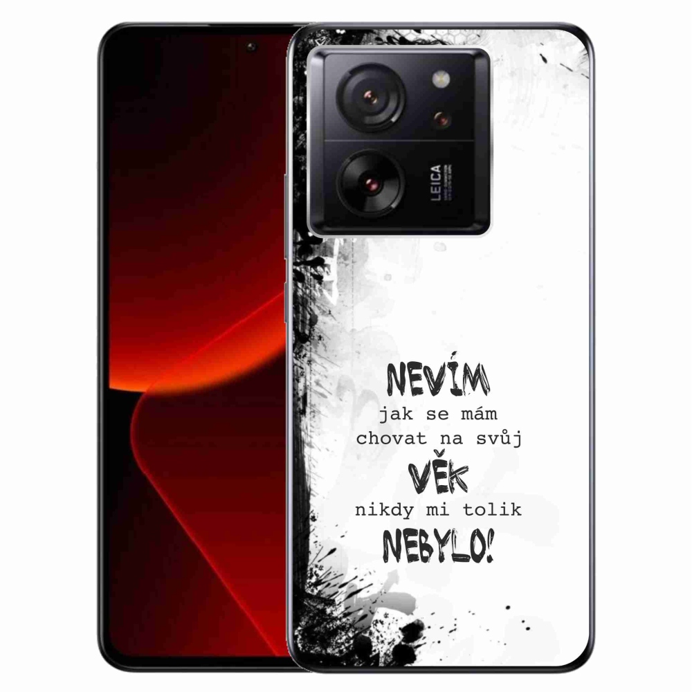 Gél borító mmCase a Xiaomi 13T/13T Pro készülékhez - vicces szöveg 14 fehér háttérrel