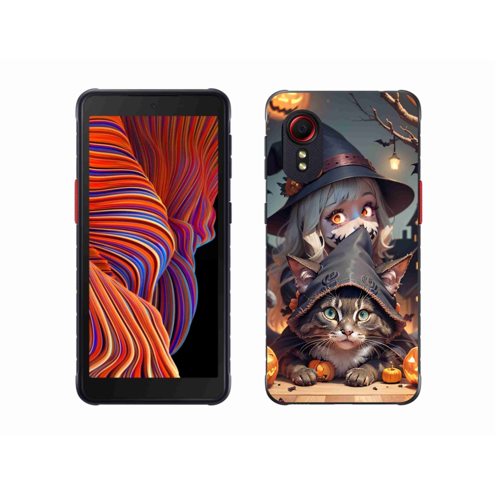Gél borítás mmCase Samsung Galaxy Xcover 5 készülékhez - boszorkány macskával