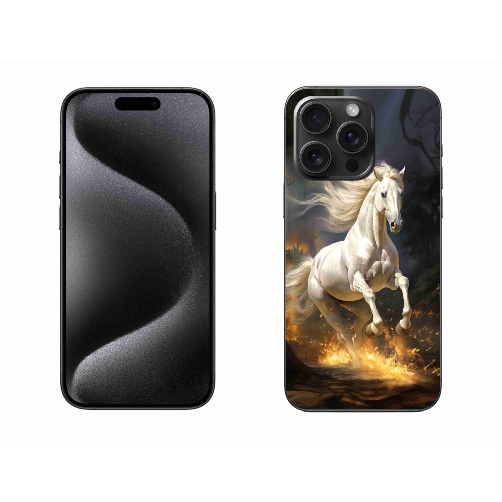 Gél borítás mmCase iPhone 15 Pro Max készülékhez - Fehér ló 2