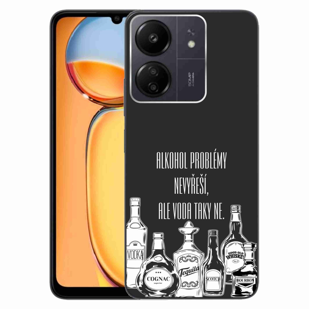 Gél borító mmCase a Xiaomi Poco C65/Redmi 13C-hez - vicces szöveg fekete háttérrel