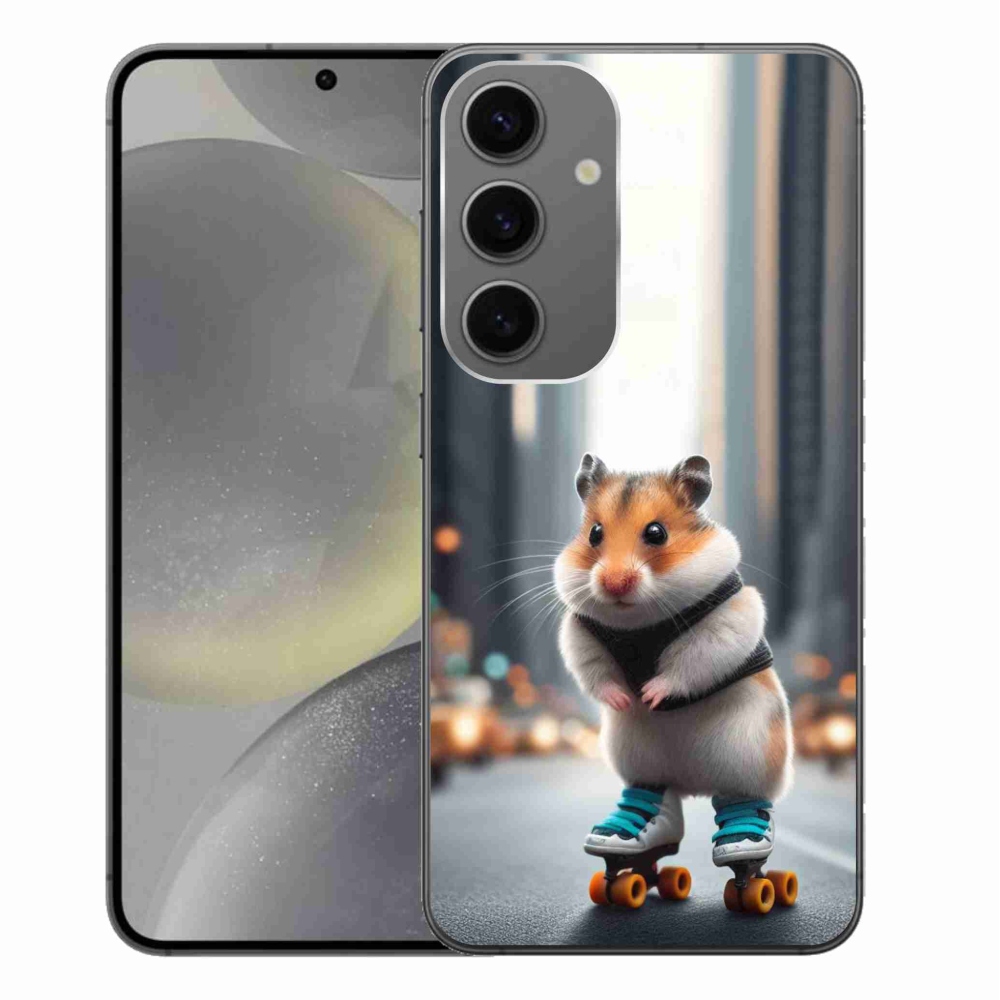 Zselés borítás mmCase Samsung Galaxy S24+ készülékhez - hörcsög a korcsolyán