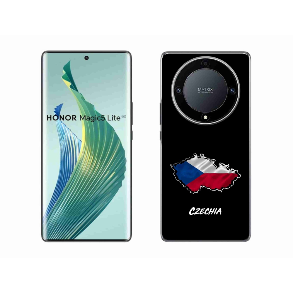 Gél borító mmCase a Honor Magic 5 Lite 5G készülékhez - Csehország fekete háttér
