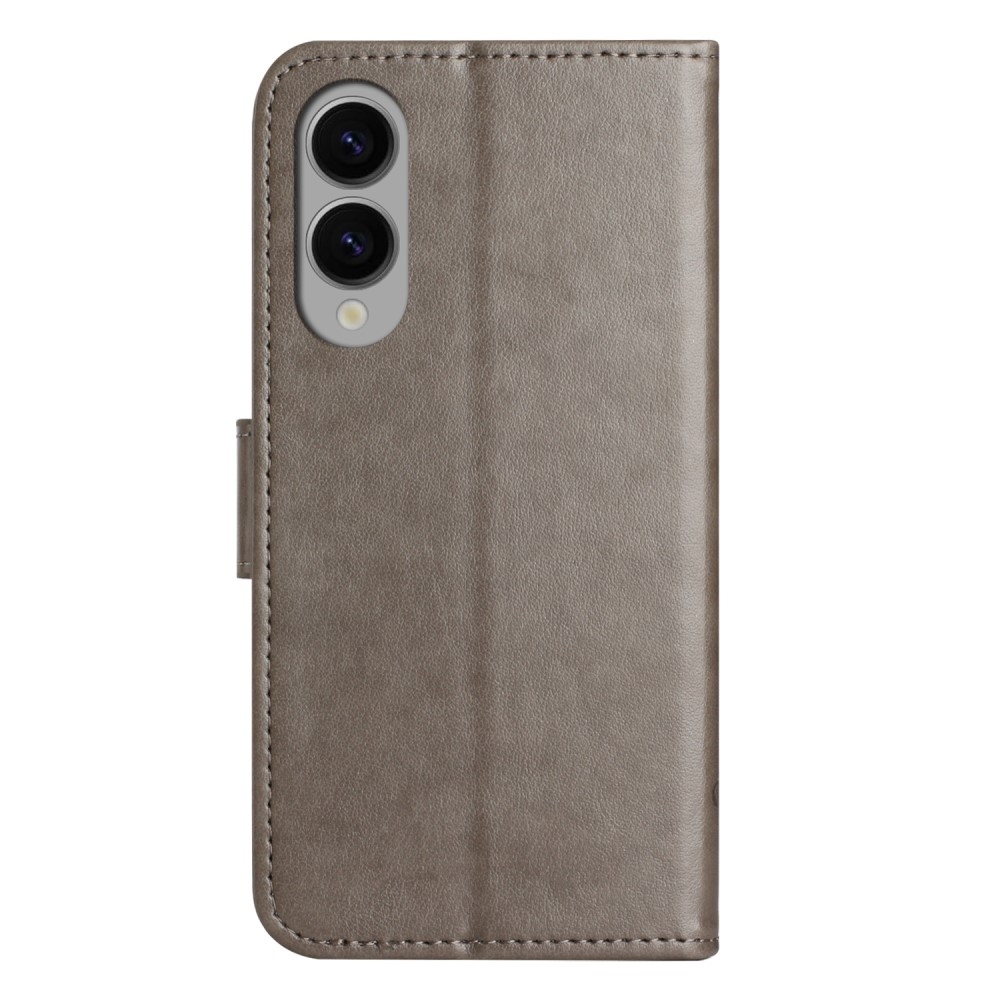 Virágos könyv tok Samsung Galaxy S25 Edge készülékhez - szürke