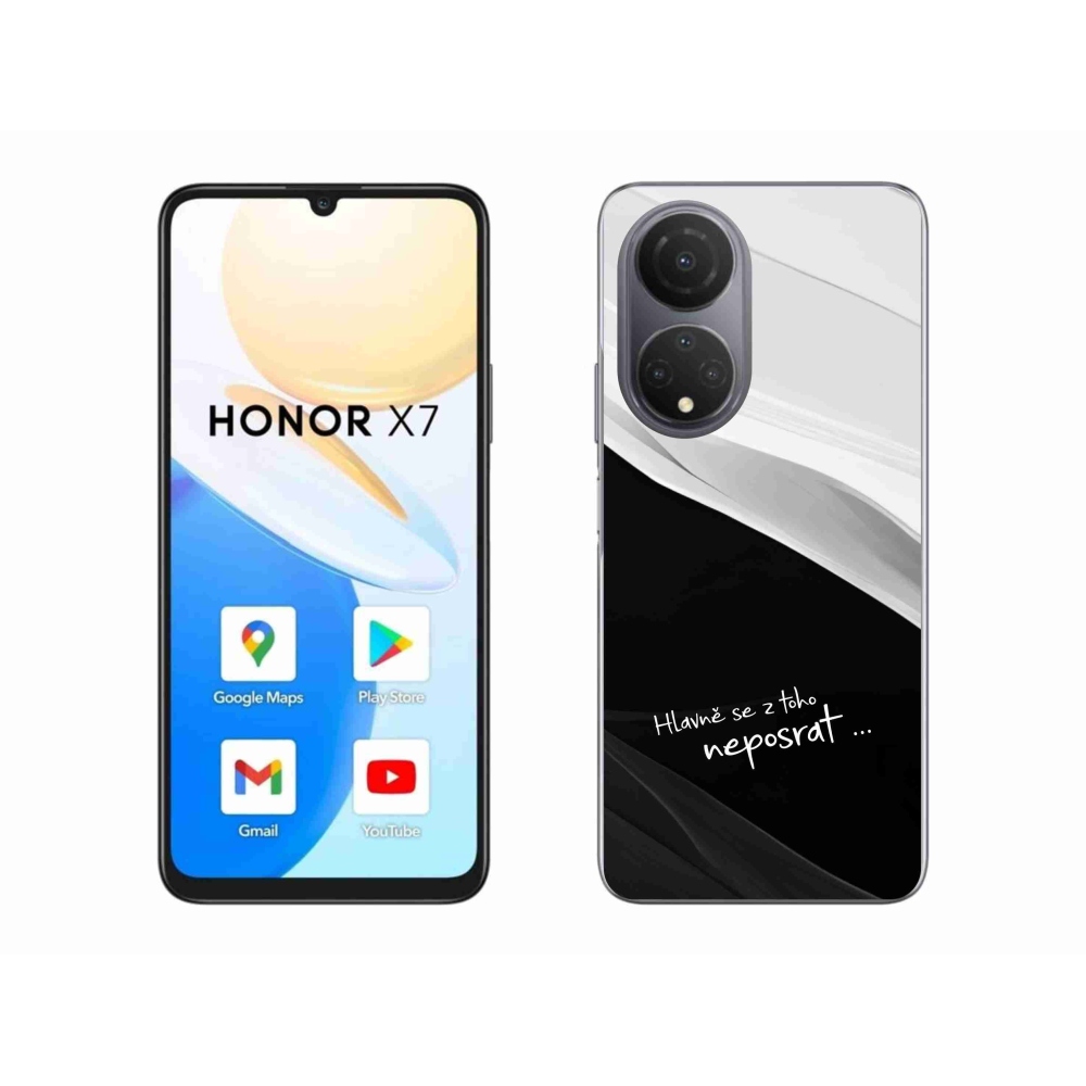 Gél borító mmCase a Honor X7-hez - vicces szöveg 13 fekete és fehér háttérrel