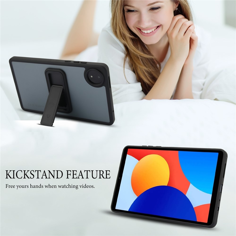 Skiny zselés tok fix hátlappal és flip állvánnyal Xiaomi Redmi Pad SE 8.7-hez - fekete