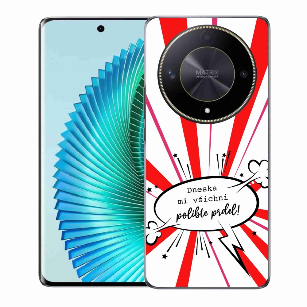 Gél borító mmCase a Honor Magic 6 Lite 5G készülékhez - vicces szöveg 15 fehér háttérrel