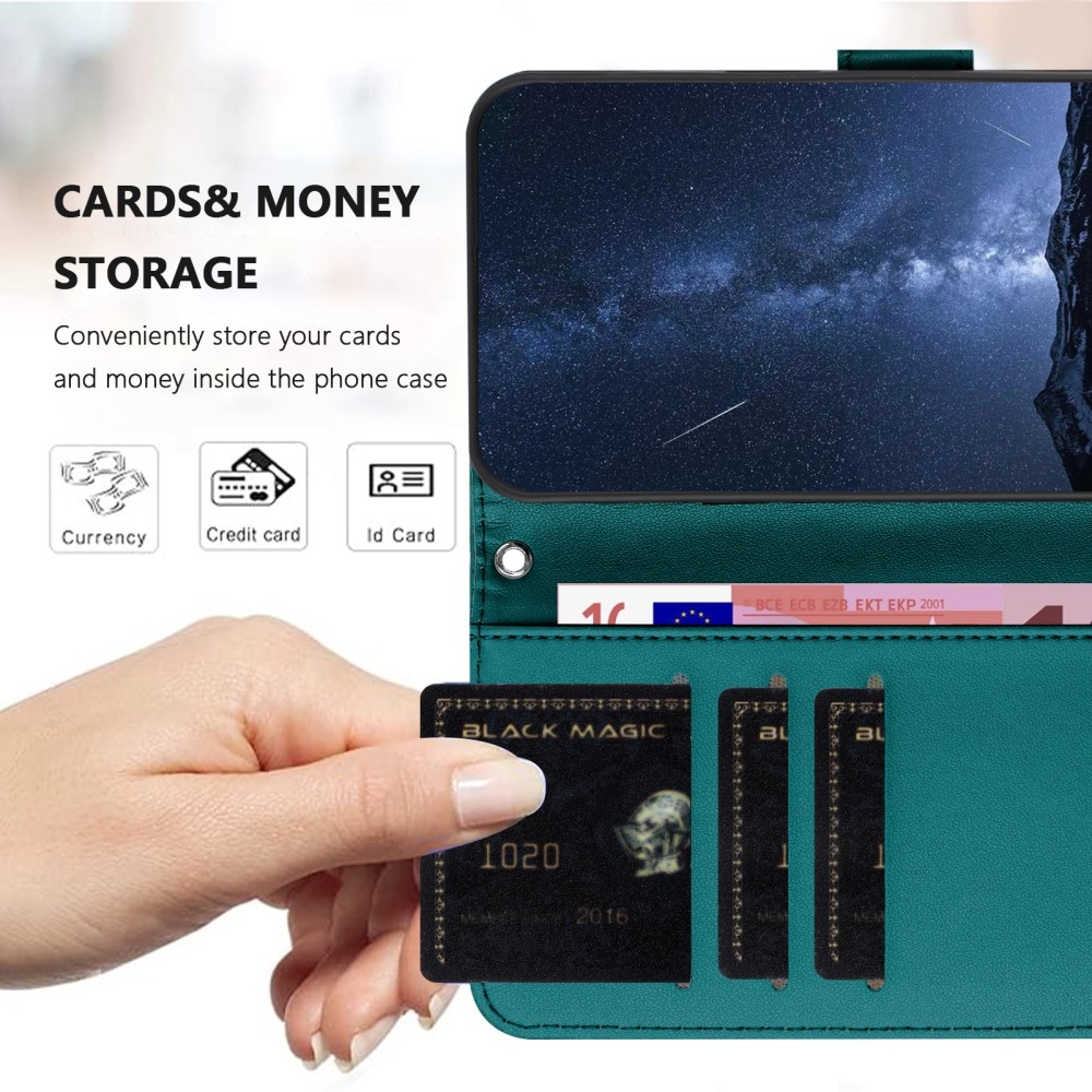 Rögök könyvtáska Honor 400 Lite-hoz - teal színű