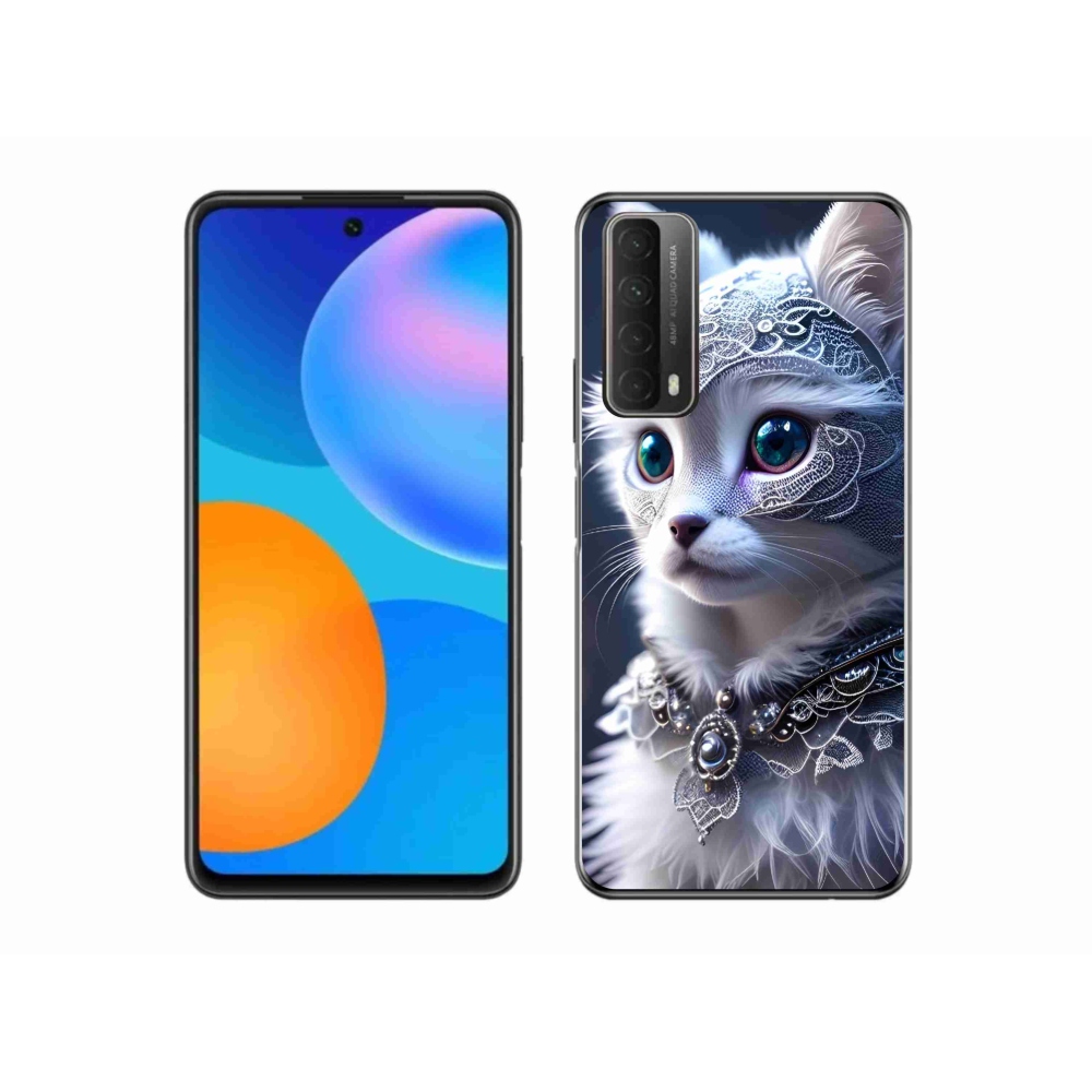 Zselés borítás mmCase a Huawei P Smart (2021) - fehér macska