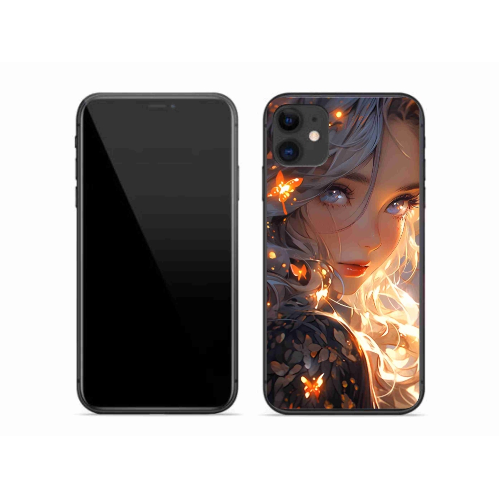 Gél borítás mmCase iPhone 11 készülékhez - lány és pillangók