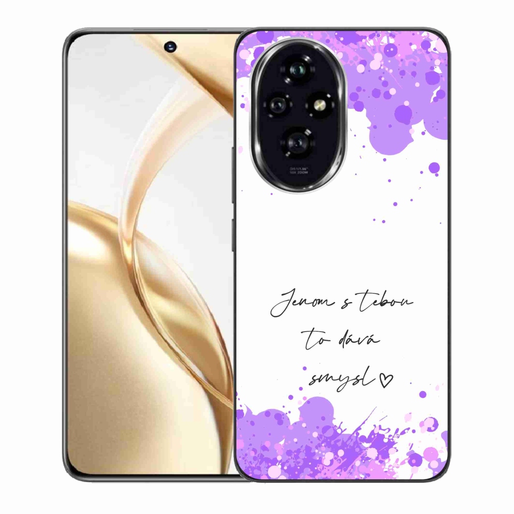 Gél borító mmCase a Honor 200 5G számára - szerelmes szöveg fehér háttérrel