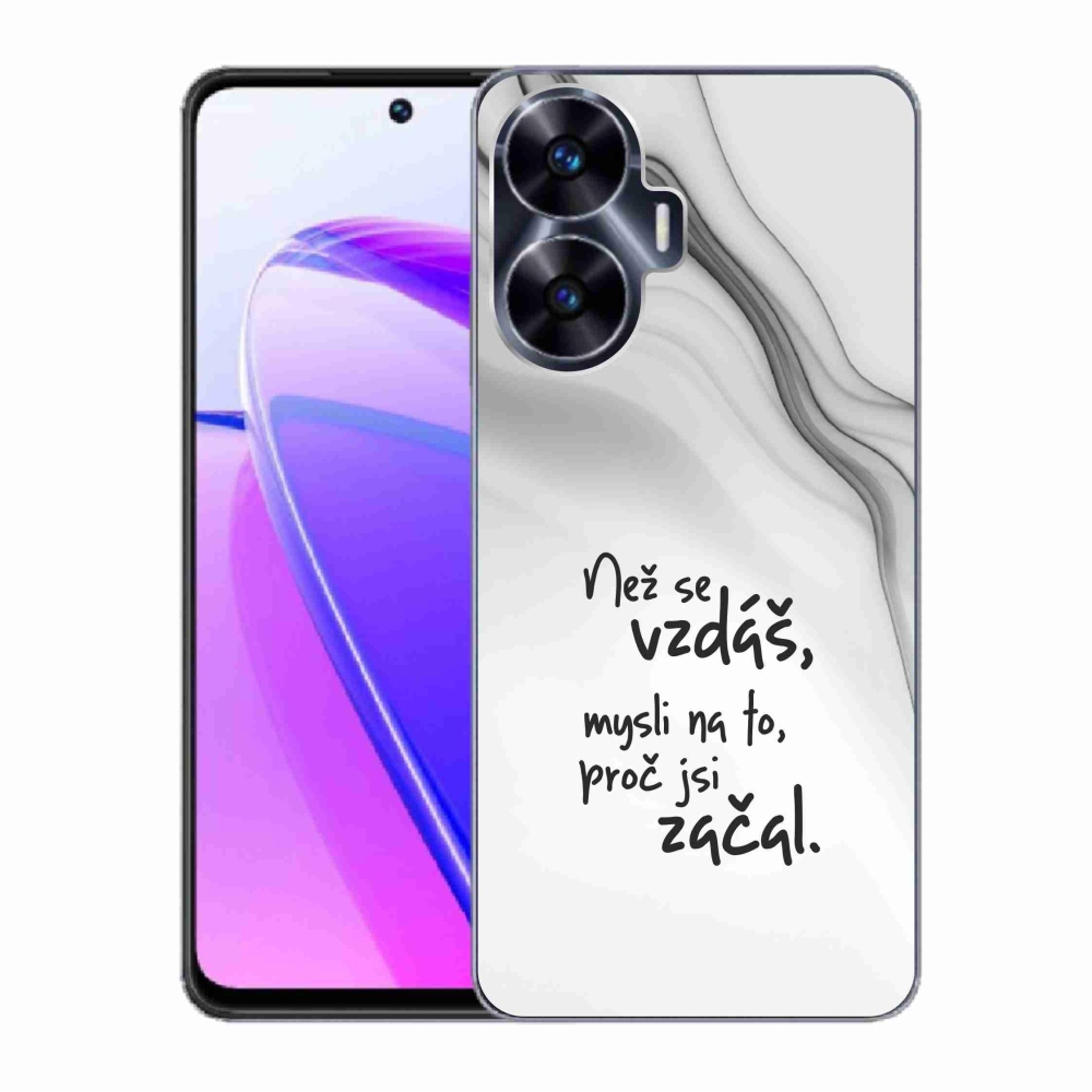 Gél borítás mmCase a Realme C55 készülékre - idézet 2 fehér háttér
