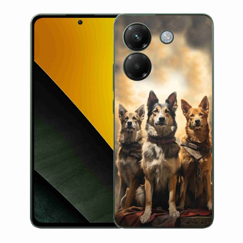 Gél borítás mmCase a Xiaomi Poco M7 Pro 5G számára - három kutya