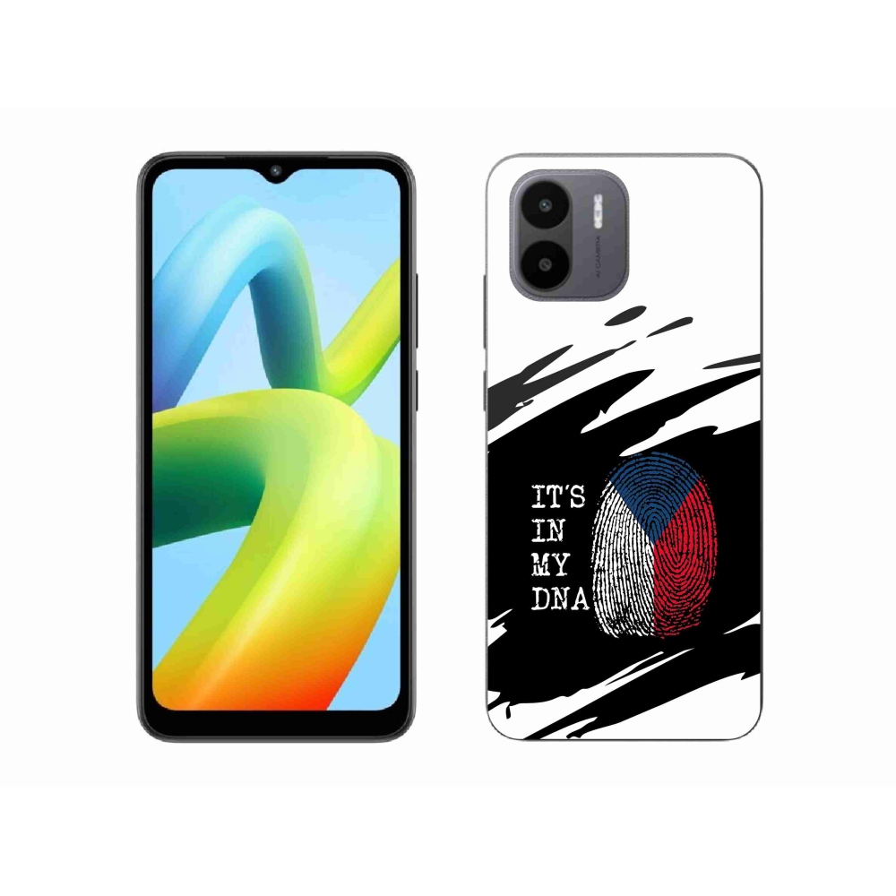 Gél borító mmCase a Xiaomi Redmi A1 - zászló ujjlenyomat fekete és fehér háttérrel