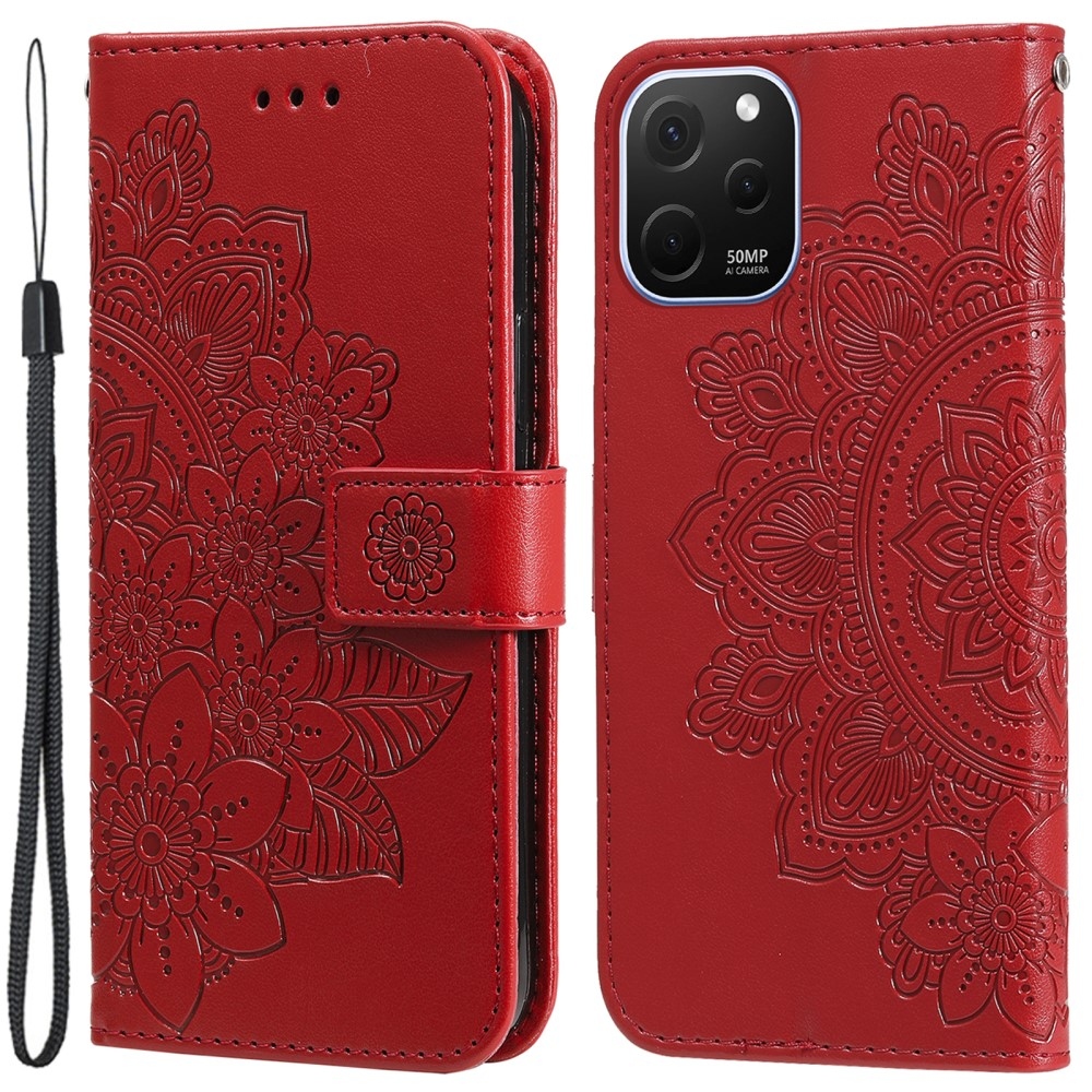Mandala könyv tok Huawei Nova Y61-hez - piros