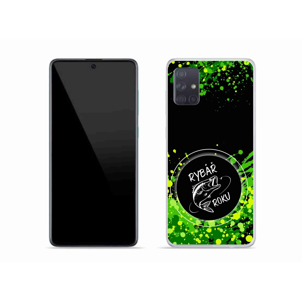 Zselés borító mmCase Samsung Galaxy A51 készülékhez - Az év horgásza fekete háttérrel