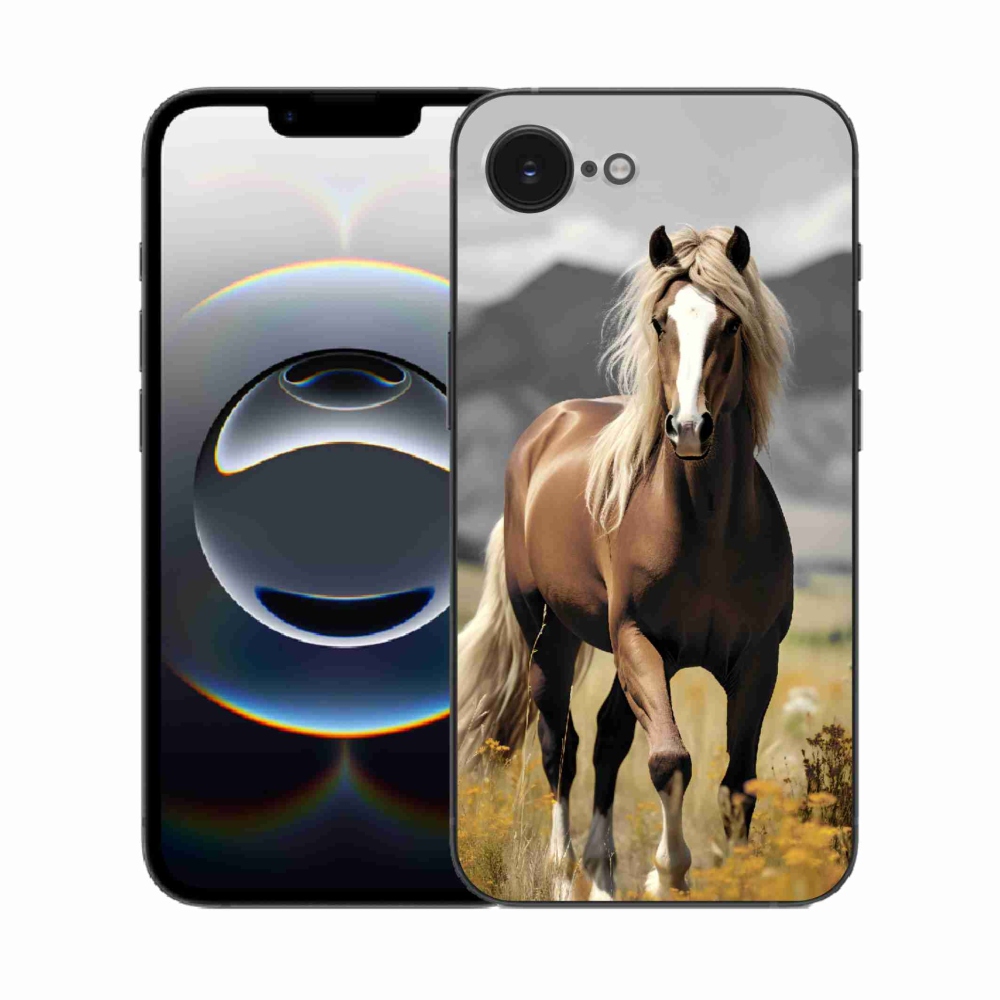 Zselés borítás mmCase iPhone 16e készülékhez - barna ló 1