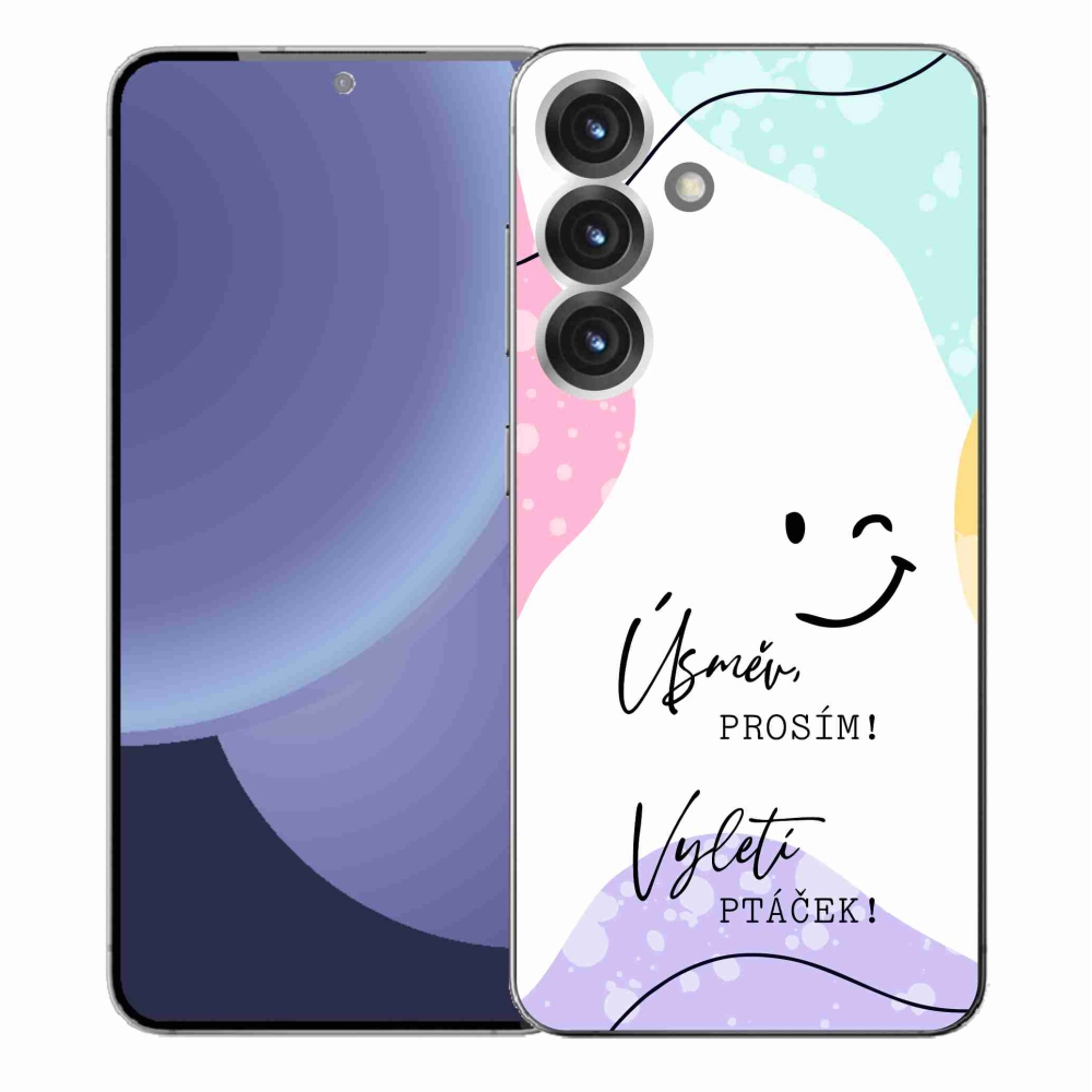 Gél borító mmCase Samsung Galaxy S25+ - vicces szöveg 4 fehér háttérrel