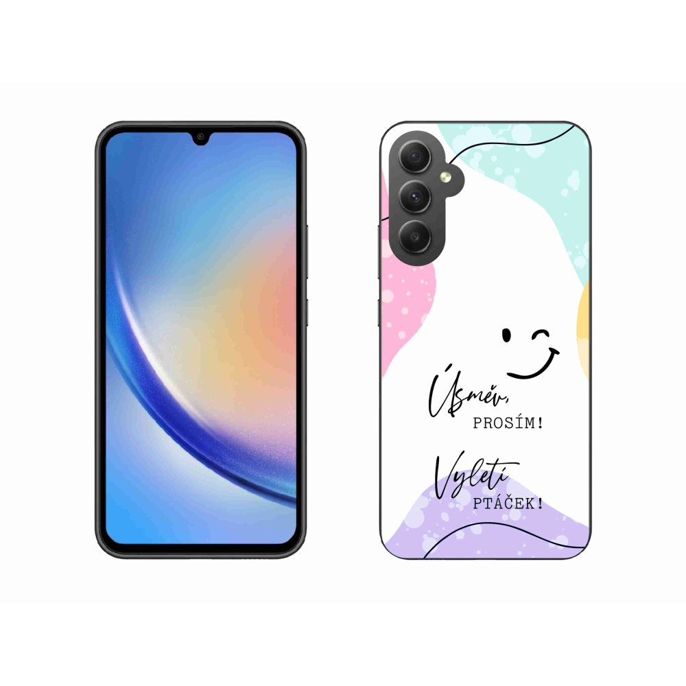 Gél borító mmCase Samsung Galaxy A34 5G - vicces szöveg 4 fehér háttérrel